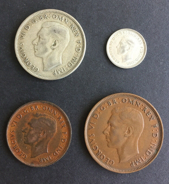 Australia 1947 Pre Decimal 4 Coin Set  IDEAL BIRTHDAY GIFT