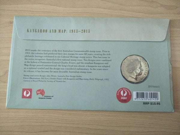 2013 Australian 50c Kangaroo And Map PNC 1st Day Issue