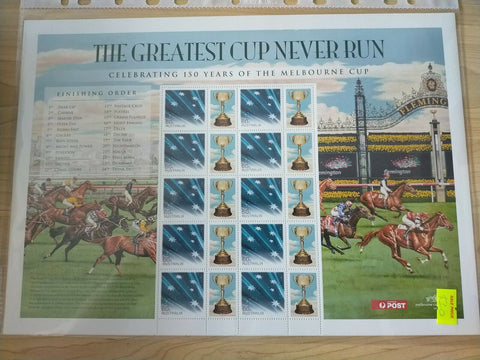 2010 The Greatest Cup Never Run 150 Years Of The Melbourne Cup Stamp Sheet