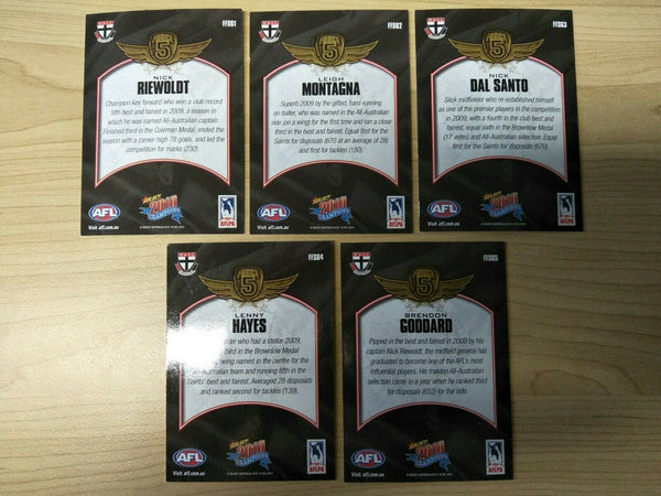 2010 Select Champions Gold Force Signature Team Set Of 5 Cards St Kilda Saints