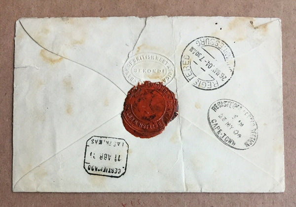 Gold Coast 1904 King Edward VII Registered Cover Sekondi to Johannesburg