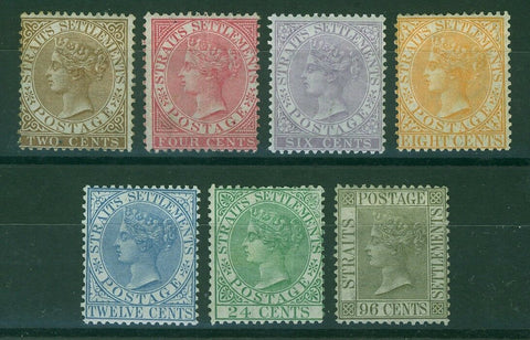 Straits Settlements SG  11/19 Part Set to 96c Ex 30c and 32c. Mint hinged