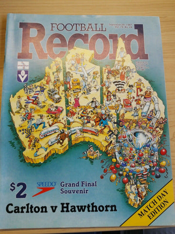 Grand Final Souvenir Carlton Vs Hawthorn Match Day Edition Footy Record...