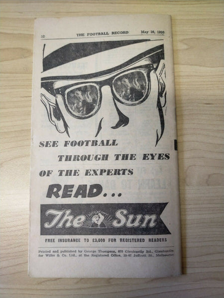 VFL 1956 May 26 Football Record Melbourne v Collingwood