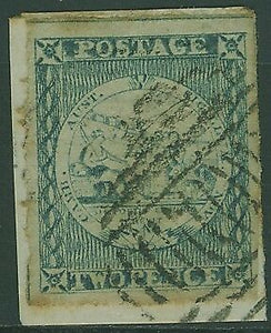 NSW Australian States SG 18 2d dull blue beehives fishing Used On Piece