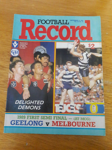 VFL 1989 First Semi Final Geelong v Melbourne Football Record