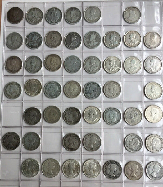 Australian Silver Shilling 1/- Set Complete Including 1921 & 1933