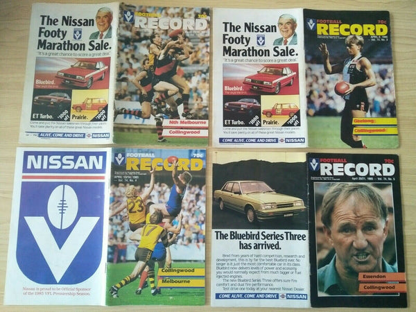 Lot Of 1985 VFL Football Records Collingwood Games x 22