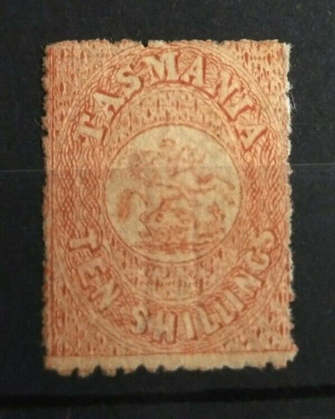 Tasmania Australian States SG F17 10/-  St George, Dragon scouts postal fiscal M