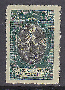 Liechtenstein SG 57 30r black and green MLH