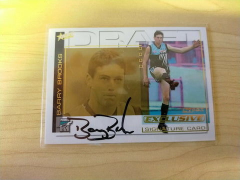 2002 Select SPX Gold Draft Signature Card Barry Brooks Port Adelaide DS15