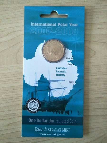 Australia Antarctic 2007-08 Royal Australian Mint $1 International Polar Year Uncirculated Coin