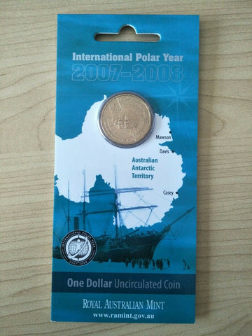 Australia Antarctic 2007-08 Royal Australian Mint $1 International Polar Year Uncirculated Coin