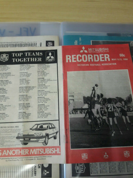 Football 1984 VFA Victorian Football Association Record Magazine May 13 Kilsyth v Waverley