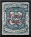 North Borneo Malayan States SG 52 8c on 25c indigo FU