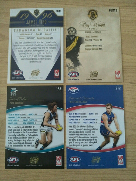 2014 Select AFL Honours Series 1 Promotional Cards Set Of 4