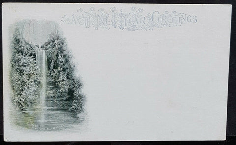 NSW 1d Arms Post Card New Year Greetings Fairy Dell Mount Victoria HG 19c M