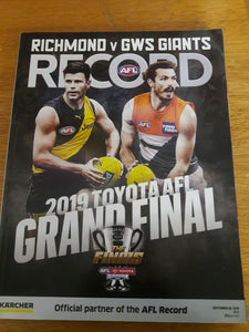 2019 AFL Grand Final Footy Football Record: Richmond Tigers vs GWS Giants