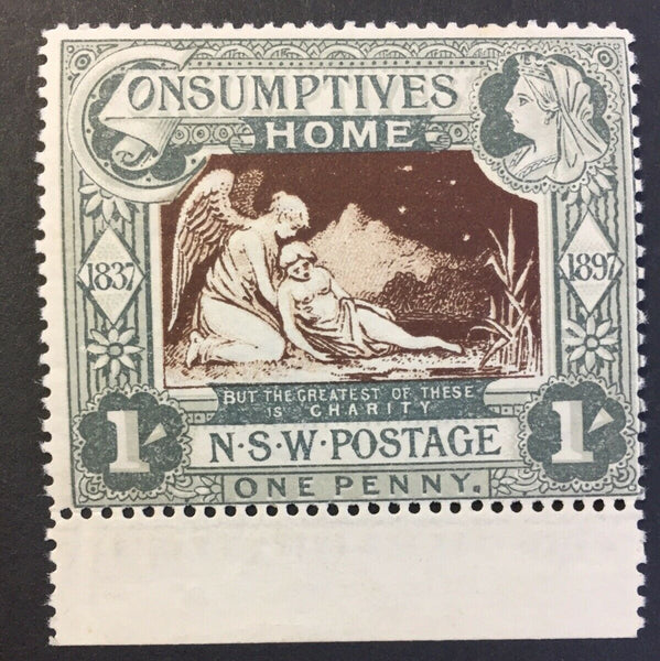 NSW Australian States 1897 1/- Consumptives Hospital Charity SG280 Superb MUH