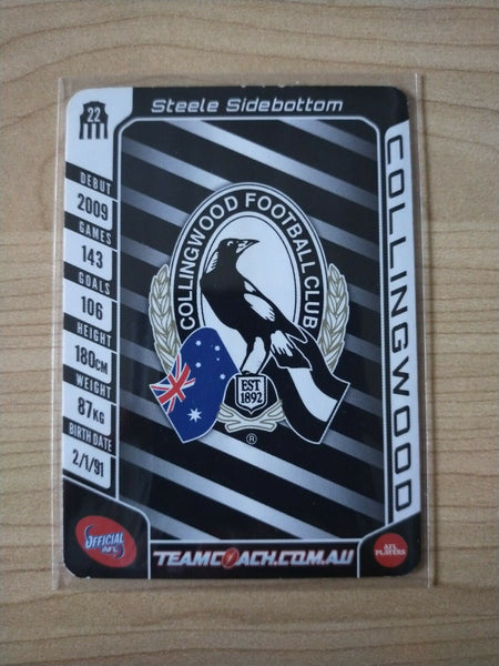 2016 Teamcoach Steele Sidebottom Collingwood Football Card Hand Signed