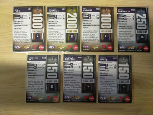 2016 Select Milestones Fremantle Team Set Of 7 Cards