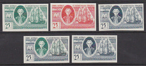 French Antarctic Territory TAAF SG 23 Kerguelen Discovery Colour Proof Set of 5