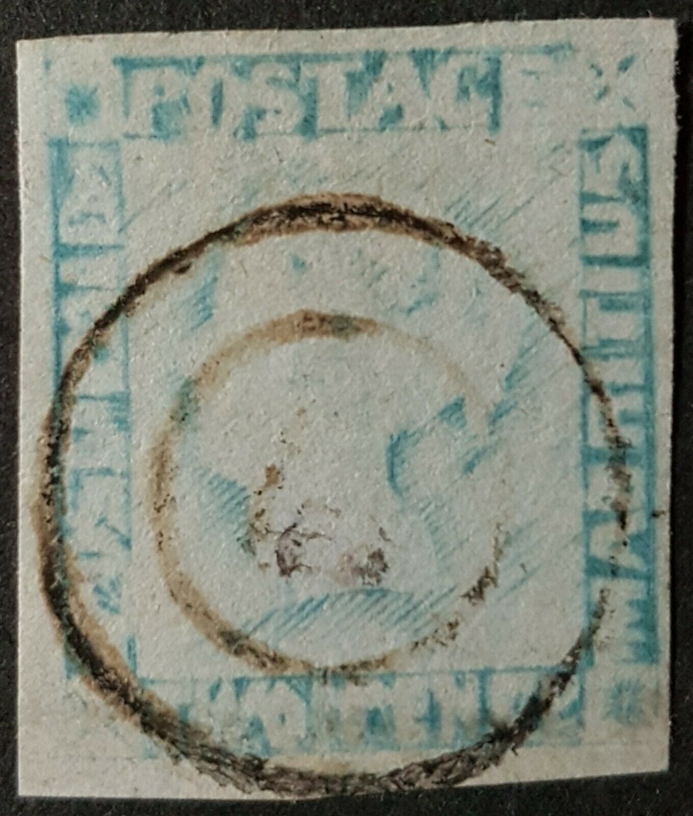 Mauritius 2d Post Paid Grey Blue QV SG 25 expertly repaired faults used