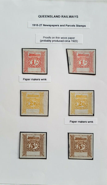 Queensland Railways, selection of 14 rare plate proofs from gold medal exhibit.