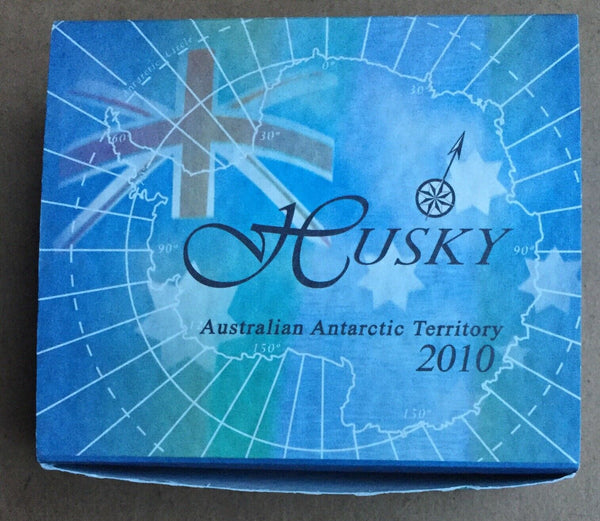 2010 Australian Antarctic Territory $1 Husky 1oz Silver Proof Coin