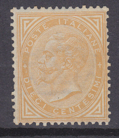 Italy SG 11 1863 10c brown Mint no gum
