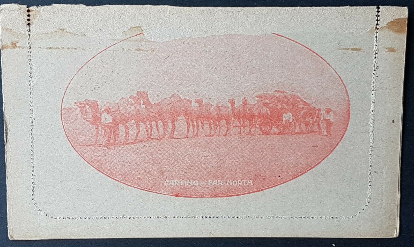 Australia Letter card 2d KGV Carting Far North LC48 -29 camels damaged so cheap