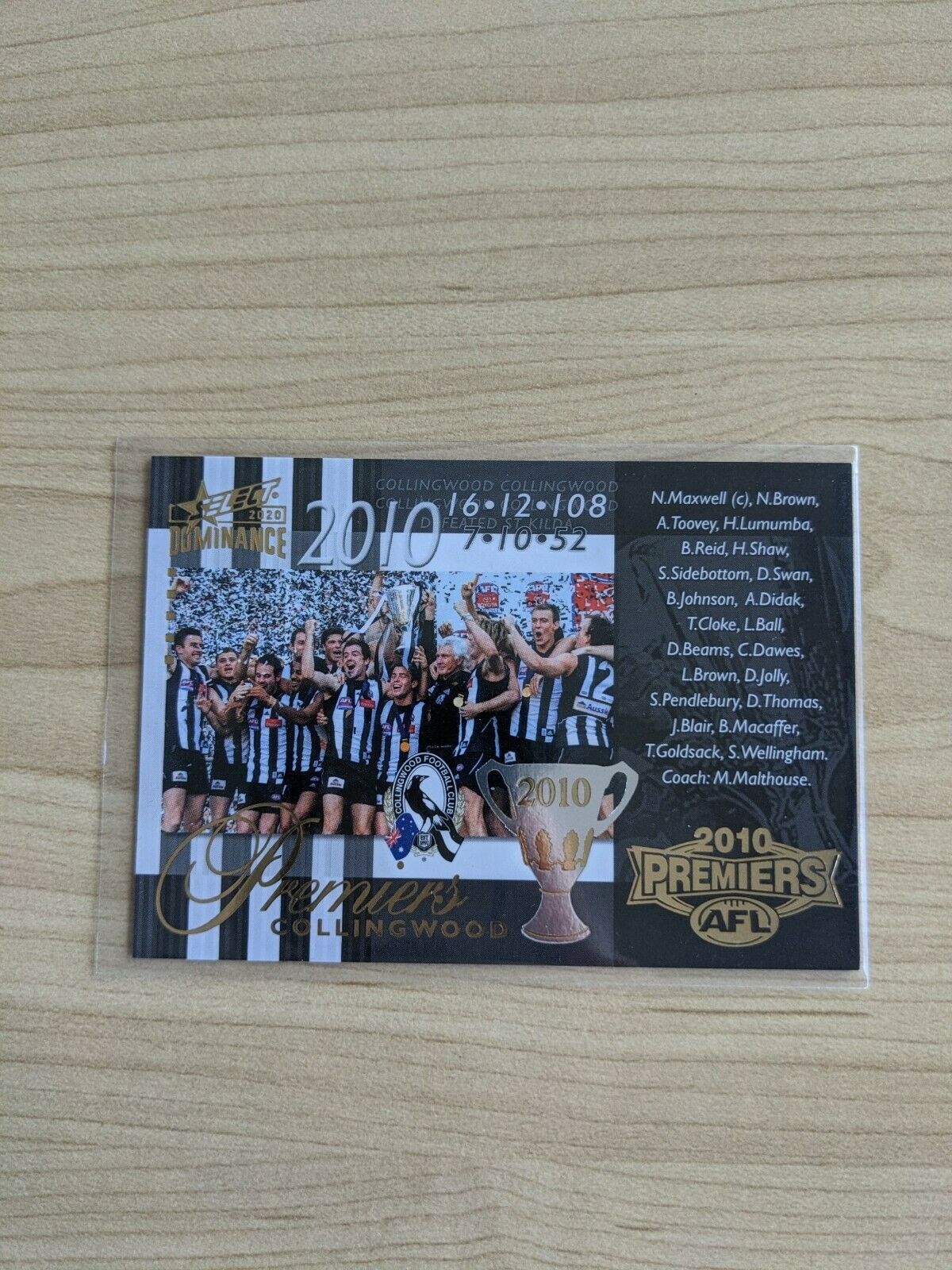 2020 AFL Select Dominance 2010 Collingwood Premiership Commemorative 25/275