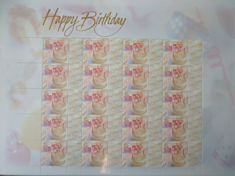 Australia Post - Happy Birthday 45c Personalised Stamp Sheet Generic