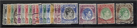 Malacca Malayan States SG 3/17 KGV1 Definitive set Used