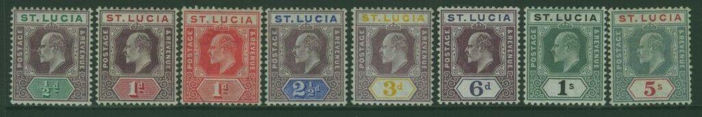 St Lucia West Indies Caribbean KGV SG 64/77 Part set of 8 out of 14 SG 64-77 MH