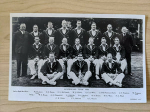 Cricket 1938 Australian Test Cricket Team Postcard. Bradman, Hassett etc.