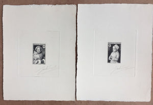France 1951 Red Cross  Artist Signed Die Proofs SG1136/7
