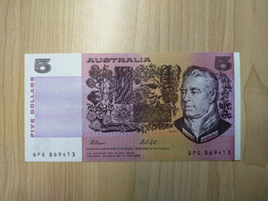 R213L 1991 Australia $5 Fraser Cole Five Dollars Last Prefix QPG