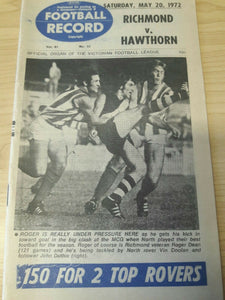 VFL 1972 Football Record May 20 Richmond v Hawthorn