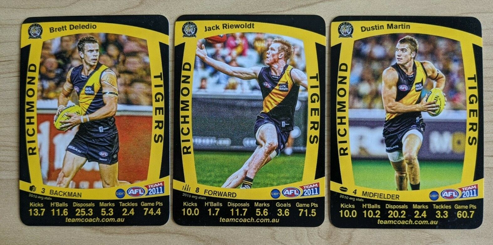 2011 Teamcoach LIMITED ULTRA RARE SAMPLE Richmond Tigers 3 CARD Prize SET Martin