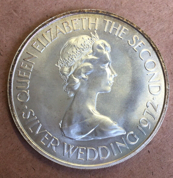 Jersey 1972 £2.5 Pounds Silver Wedding Coin. Crayfish Uncirculated