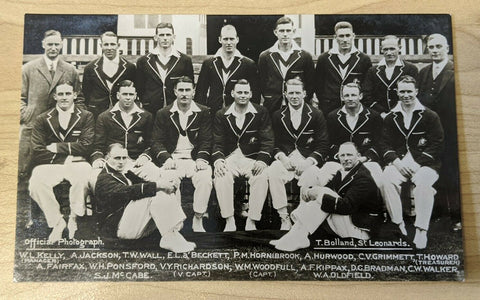 Cricket 1930 Australian Team Postcard Official Photograph Bradman, Richardson