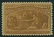 USA Scott# 239 30c orange-brown Columbus Mint No Gum