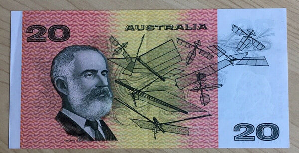 Australia R409b $20 Johnston/Fraser Gothic serial Numbers Banknote CFU