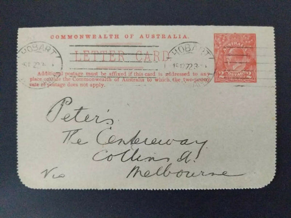 Australia Letter card 2d KGV Mosman's Bay Sydney NSW. Postal stationery