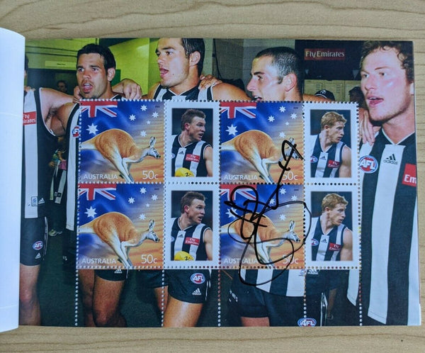 2005 Collingwood Football Club Official Stamp Booklet 50c Signed Scott Burns