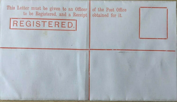 Victoria 4d REGISTERED ENVELOPE postal stationery Pointed Flap HG:5 Mint