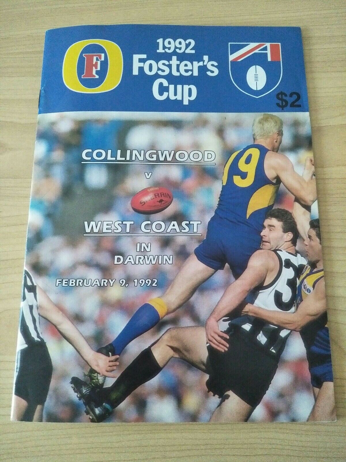 AFL 1992 Foster's Cup Collingwood v West Coast Souvenir Football Record