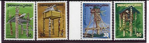 Papua New Guinea Ceremonial Structures Unissued Small format set MUH 26x33mm