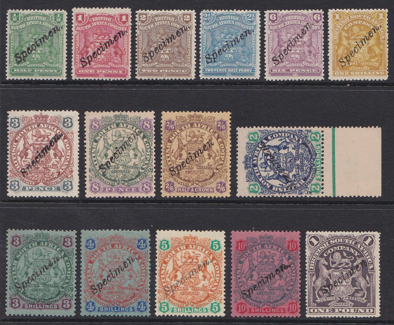 Rhodesia SG  66-90 Range to £1 MUH opt SPECIMEN from VIP Presentation Set